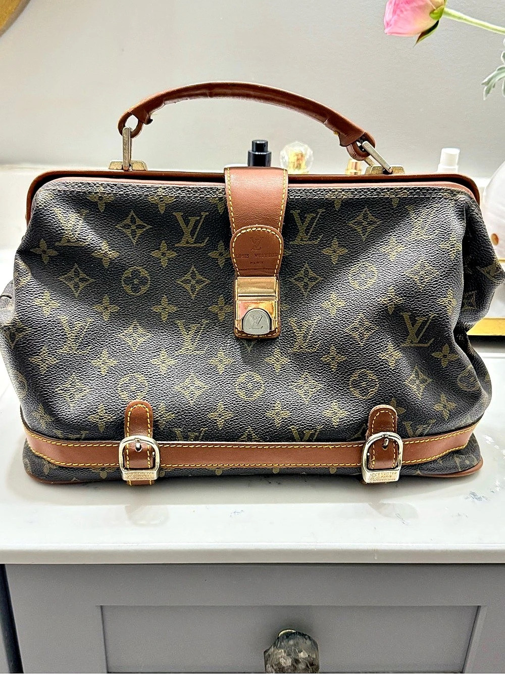 *RARE* Louis Vuitton Vintage Monogram Canvas Doctor Bag Monogram Satchel